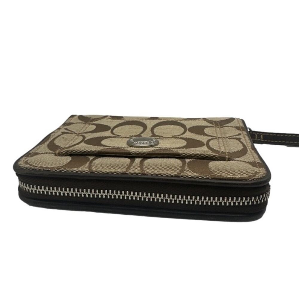 y2k COACH Brown Signature Canvas Med Wallet - Picture 4 of 9